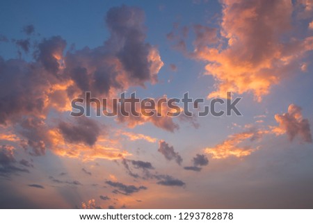 a background sunset orange clouds