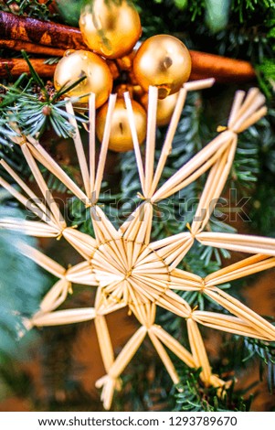 christmas decoration - straw star closeup