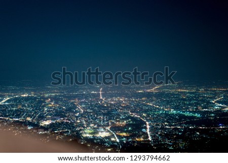 Chiang mai night view from Doi Su thep background