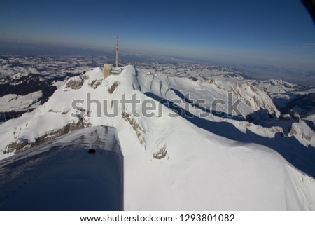 Flight over the swiss alps (Säntis) in winter with a Piper Turbo Arrow after a snow storm