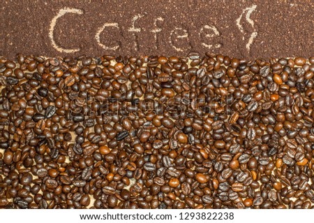Coffee beans and background
