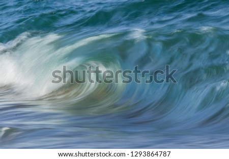 Blue Seascape Waves Long Exposure