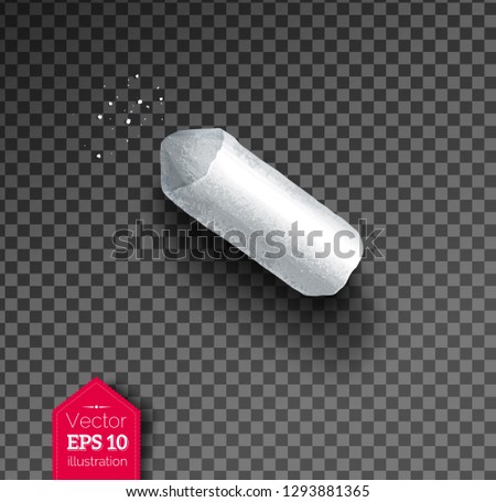 Vector illustration of isolated realistic piece of chalk with shadow on transparent background. Royalty-Free Stock Photo #1293881365