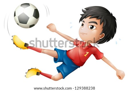 Illustration of a soccer player on a white background