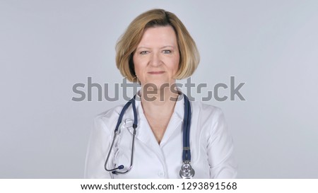 Portrait of Old Doctor Shaking Head to Accept, Yes