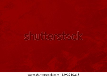 Bright red texture for background design. Painted surface. Wide brush strokes. Raster image.