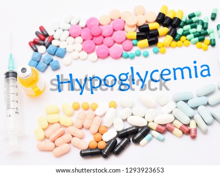 Drugs for hypoglycemia treatment, medical concept Royalty-Free Stock Photo #1293923653