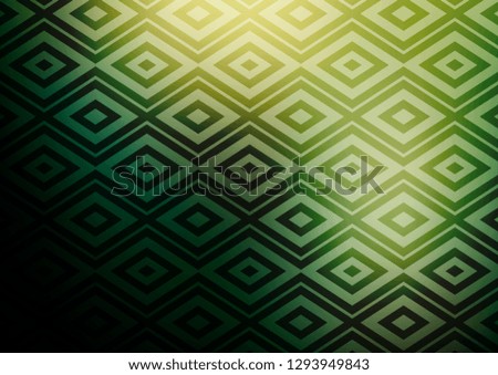 Dark Green vector texture with lines, rhombuses. Modern geometric abstract illustration with lines, squares. Pattern for business booklets, leaflets.