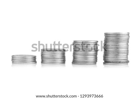 coin silver isolated on white background.