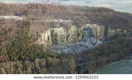 Germany old quarry stone mountain mountain´s stone´s bird´s eye view