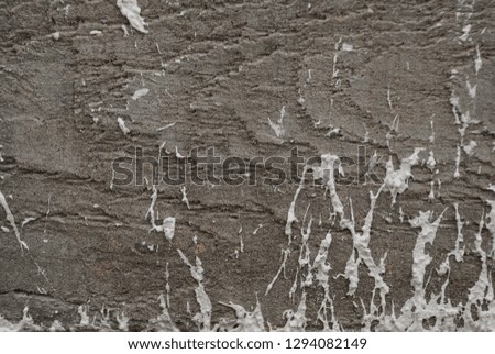 Close up of concrete wall with rough texture. Cement texture with drops.