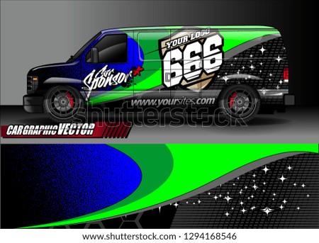 cargo van livery graphic vector. abstract race style background design for vehicle vinyl wrap and car branding 