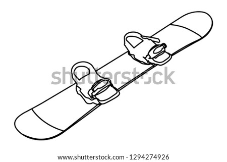 snowboard contour vector illustration isolated