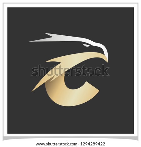 Letter C Gold Silver Eagle Logo