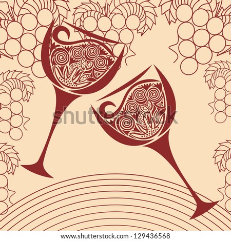 Wine glasses vector illustration