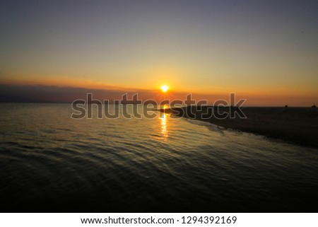 Beautiful sunset at Gili Ketapang Island, Probolinggo, East Java Indonesia