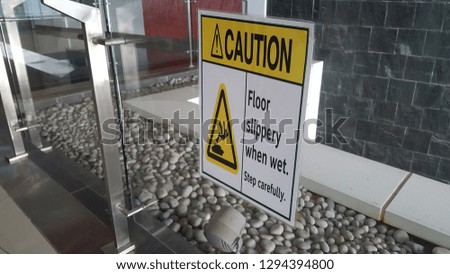 Caution floor slippery warning sign