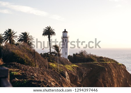 Point Vicente Lighthouse at Sunset Royalty-Free Stock Photo #1294397446