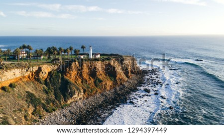 Drone of Point Vicente Lighthouse Royalty-Free Stock Photo #1294397449
