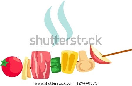 illustration of isolated barbecue on white background