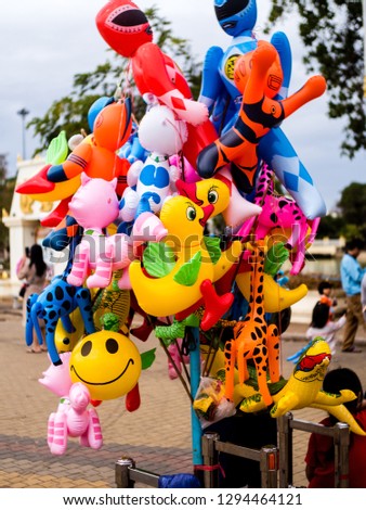 Festive balloons with images of cartoon characters