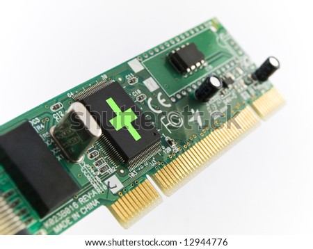 PC Help Circuit Board PCI on White Background