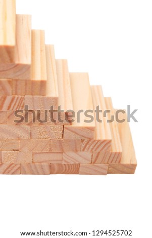 blocks wood game (jenga) on white background.