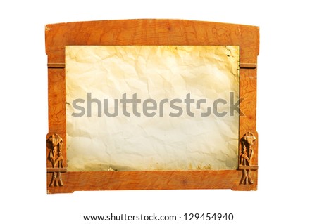 Art Nouveau frame with old crumpled paper