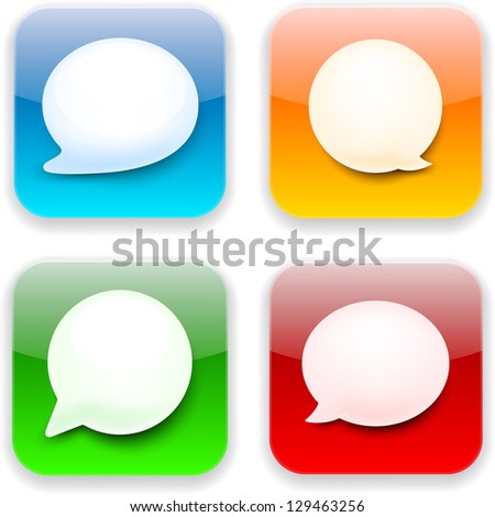 Vector illustration of high-detailed speech bubble apps icon templates. Talk concept. Eps10.