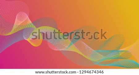 Horizontal overlay lines movement pattern. Stylish progressive technology vector wallpaper. Moving curl lines ripple texture design. Overlapping curves card backdrop simple design.