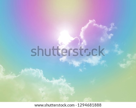 Sun sky and cloud background with a pastel colored