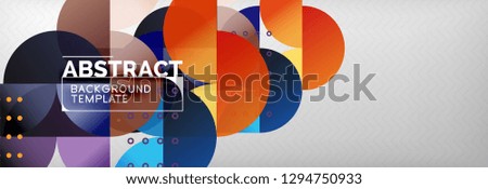 Circles and semicircles abstract background, circle design business template. Vector illustration