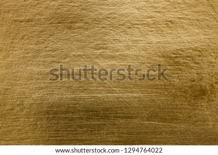 Scratched Gold Metal Plate Board Background Surface Texture