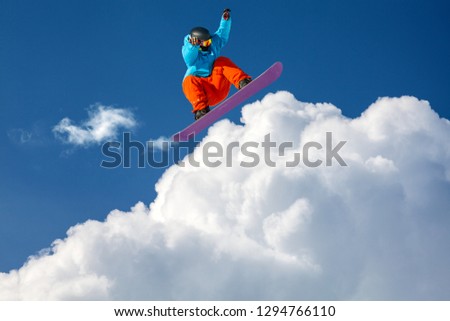 snowboard style in fresh snow