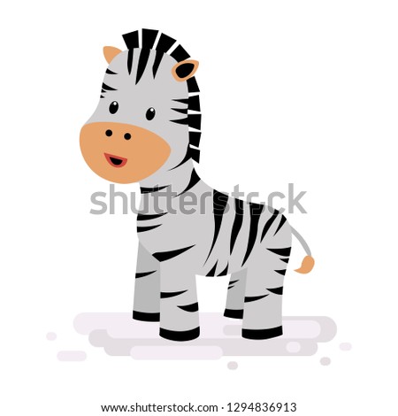 Cute zebra, sweet zebra isolated on white, fashion child vector, illustration for t-shirt, kids apparel, invitation, children design