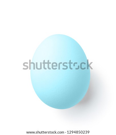 blue easter egg isolated on white with clipping path