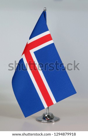 Table Flag of Iceland, Flagpole.