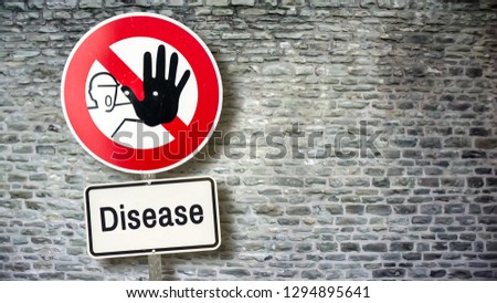 Wall Sign Disease Forbidden