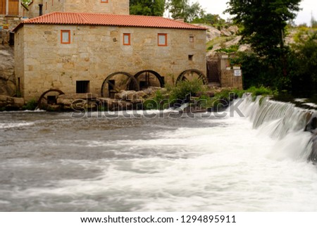 A picture with a Tilt and shift lens of mill-house in Vilar de Mouros, Portugal.