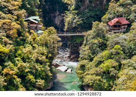Waterfalls in the region of Banos, Ecuador