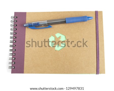 recycling symbol on cardboard book