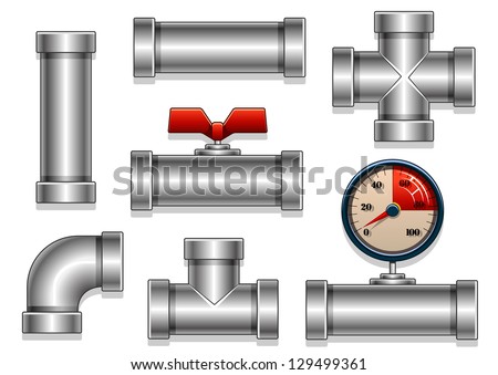 aluminum pipes collection Royalty-Free Stock Photo #129499361