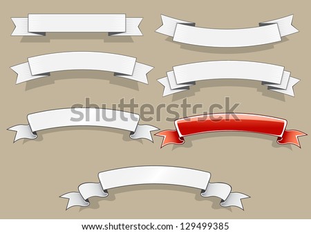 white and red banners Royalty-Free Stock Photo #129499385