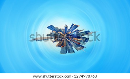 New York Buildings Polar Coordinated concept image