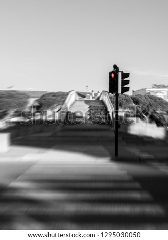 Blurred pedestrian cross walk