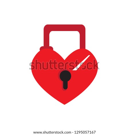 Isolated heart padlock icon. Vector illustration design