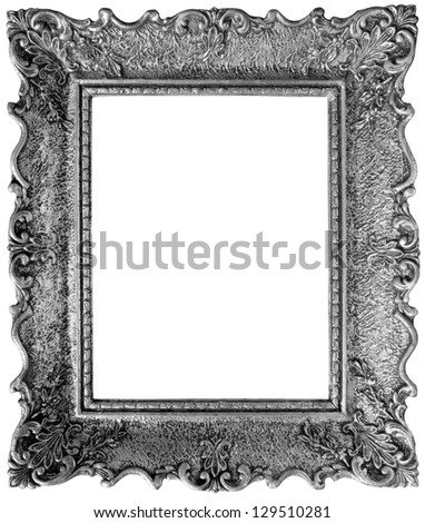 Old Silver Picture Frame with Clipping Path inside and outside