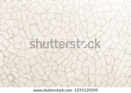 Broken tiles mosaic seamless pattern. White and Cream tile wall high resolution real photo or brick seamless and texture interior background.