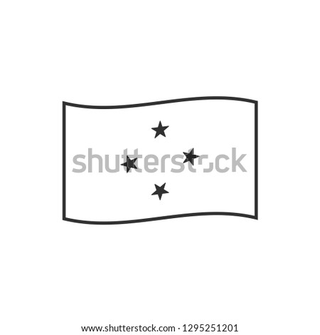 Micronesia flag icon in black outline flat design. Independence day or National day holiday concept.