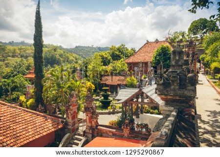 Buddhist temple of Banjar in island Bali Indonesia - travel and architecture background 